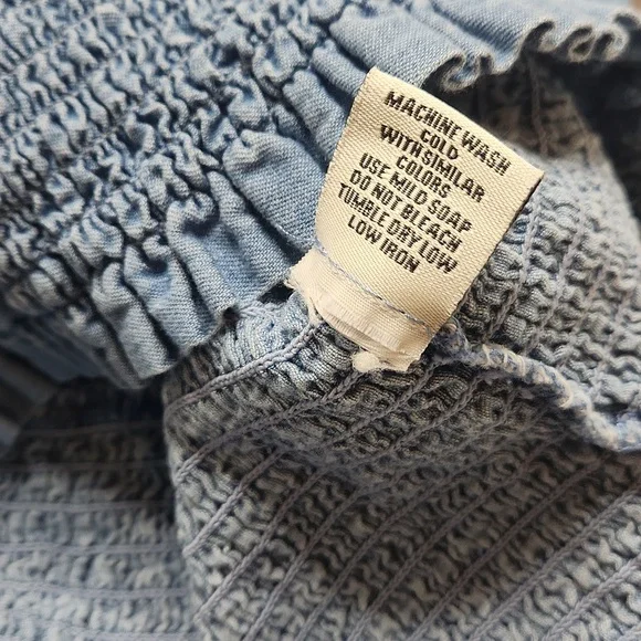 Denim Peasant Top - Picture 7 of 9